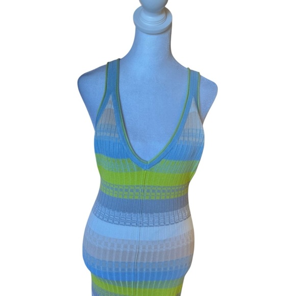 Daily Practice x Anthropologie - Tuvalu Stripe Rib Knit Racerback Dress Sz XS - Picture 3 of 10